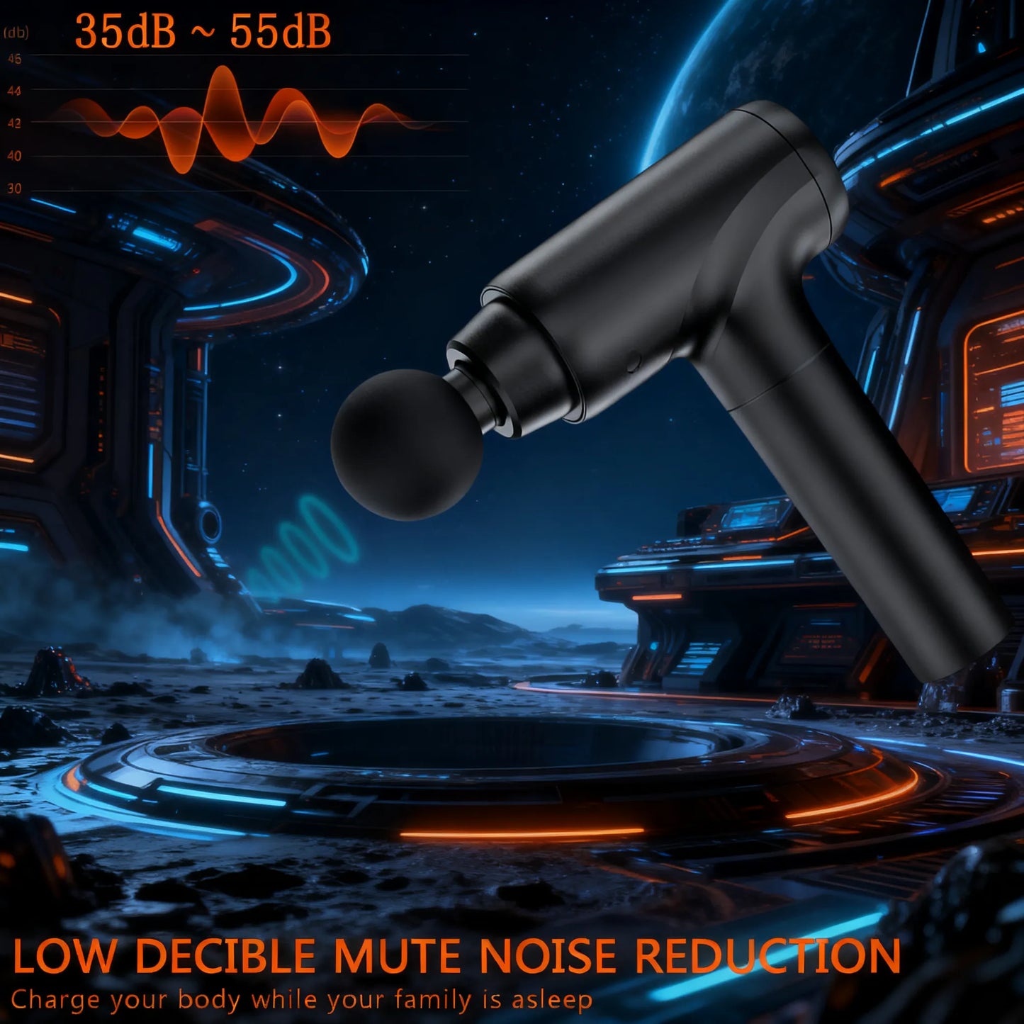 Deep Tissue Massage Gun with 8 Heads & 20 Speeds for Athletes