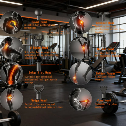 Deep Tissue Massage Gun with 8 Heads & 20 Speeds for Athletes