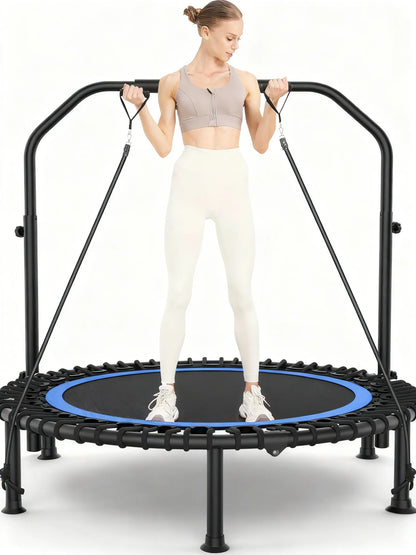 Foldable Home Trampoline with Stability Bar (15-Min Daily Full-Body Workout)