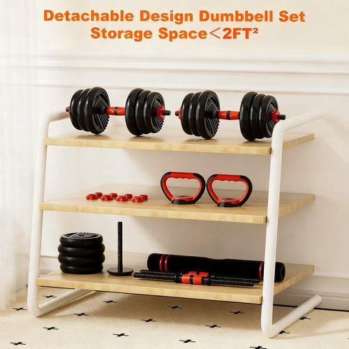 4-in-1 Adjustable Dumbbell Set (Up to 45LBS) with Space-Saving Storage