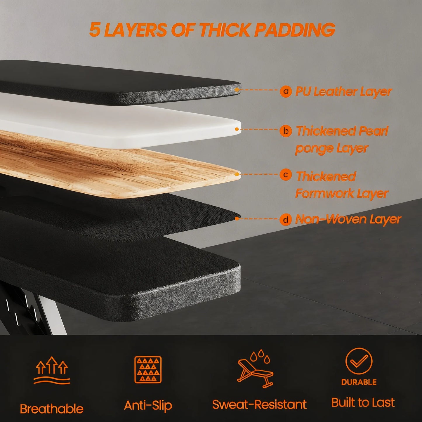 600LB Capacity Adjustable Foldable Weight Bench with 7-Position Backrest