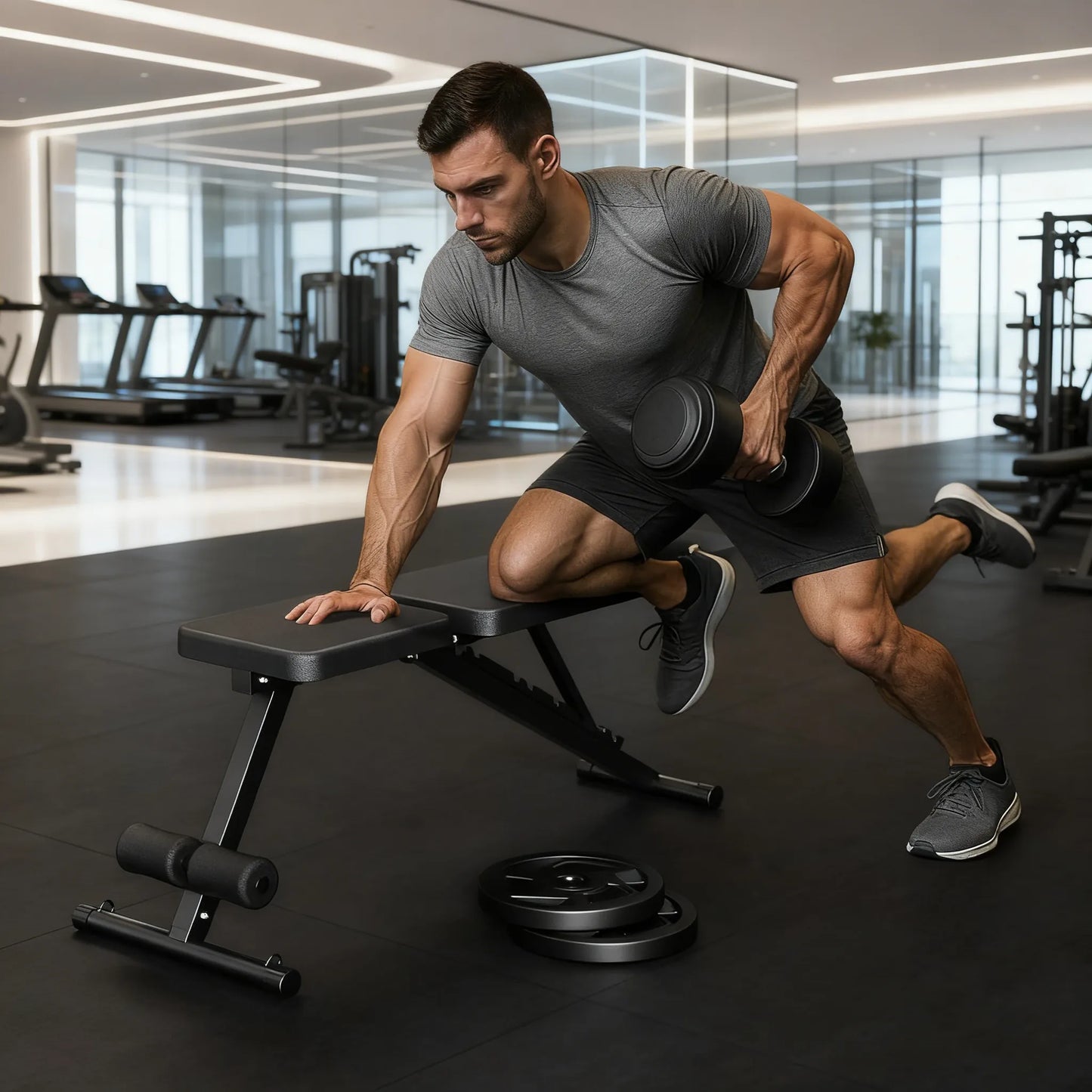 600LB Capacity Adjustable Foldable Weight Bench with 7-Position Backrest