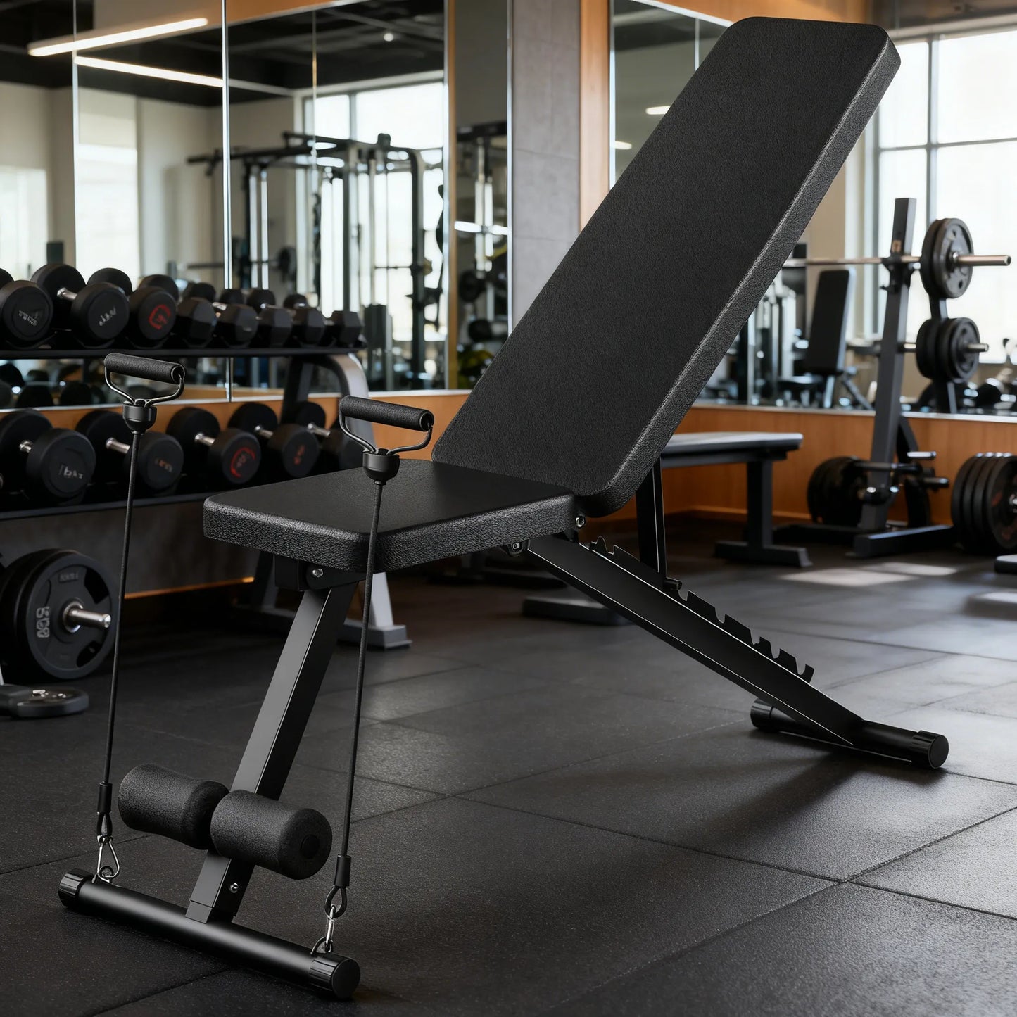 600LB Capacity Adjustable Foldable Weight Bench with 7-Position Backrest