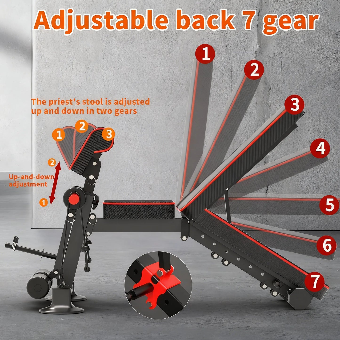 500LB Capacity Foldable Adjustable Weight Bench with Resistance System