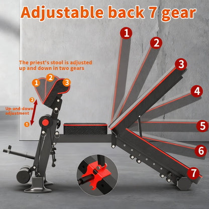 500LB Capacity Foldable Adjustable Weight Bench with Resistance System