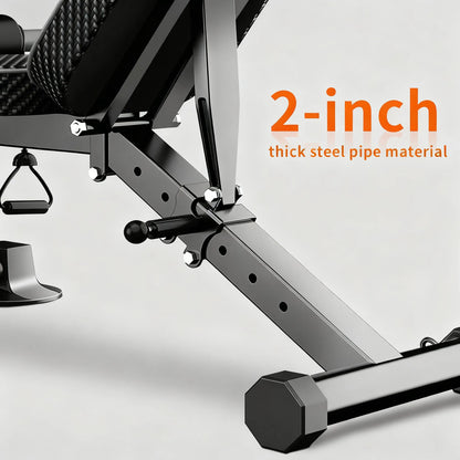 500LB Capacity Foldable Adjustable Weight Bench with Resistance System
