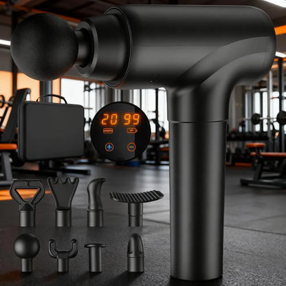 Deep Tissue Massage Gun with 8 Heads & 20 Speeds for Athletes