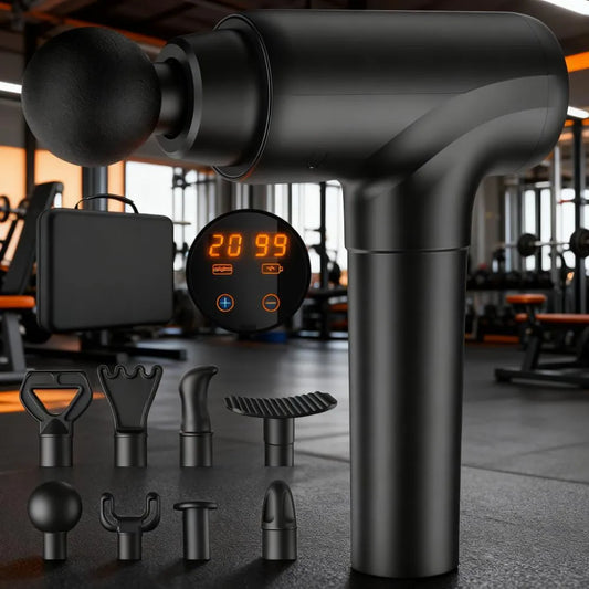 Deep Tissue Massage Gun with 8 Heads & 20 Speeds for Athletes
